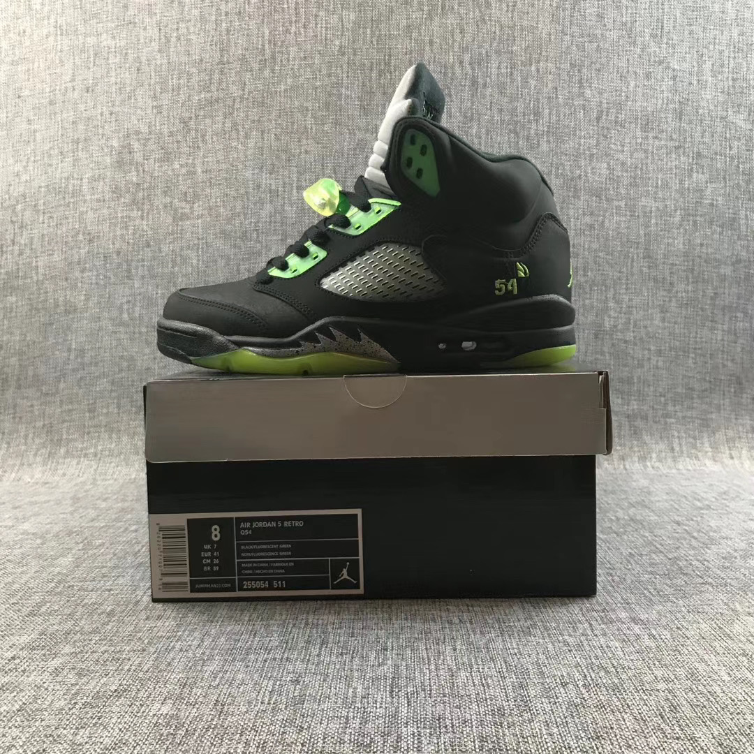 2020 Air Jordan 5 Black Green Shoes